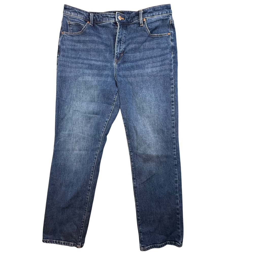 Talbots Straight Leg Jeans Adelaide Wash Stretch Denim Size 16 Blue Pants